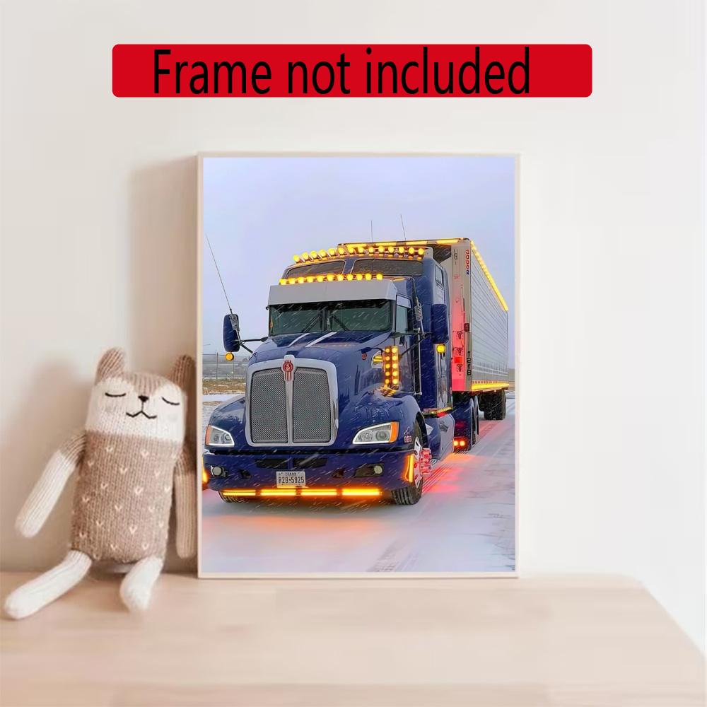 Kenworth 5D Diy Diamond Painting Round Diamond Diy Frameless Holiday Artwork Suitable For Home Office Wall Decoration