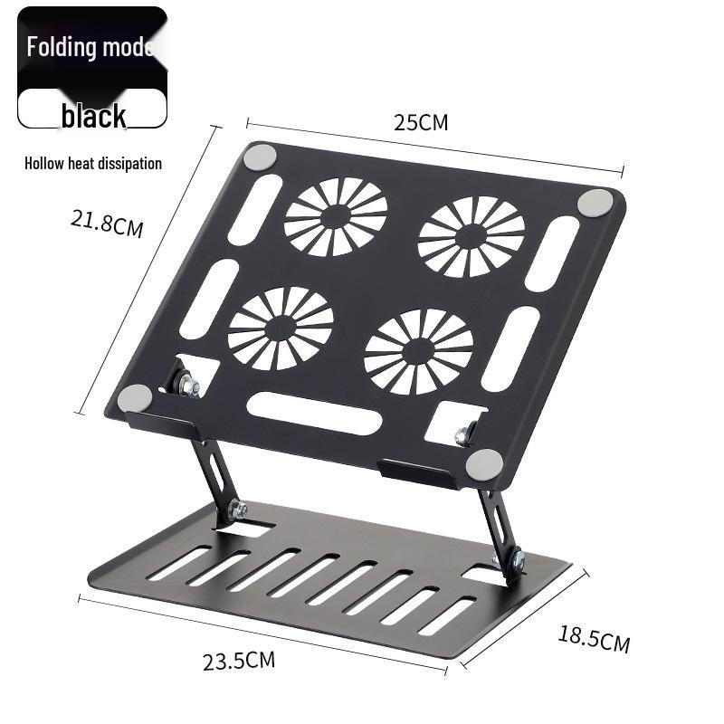 Foldable Adjustable Laptop Stand with Four Cooling Fans & Rotating Tablet Holder