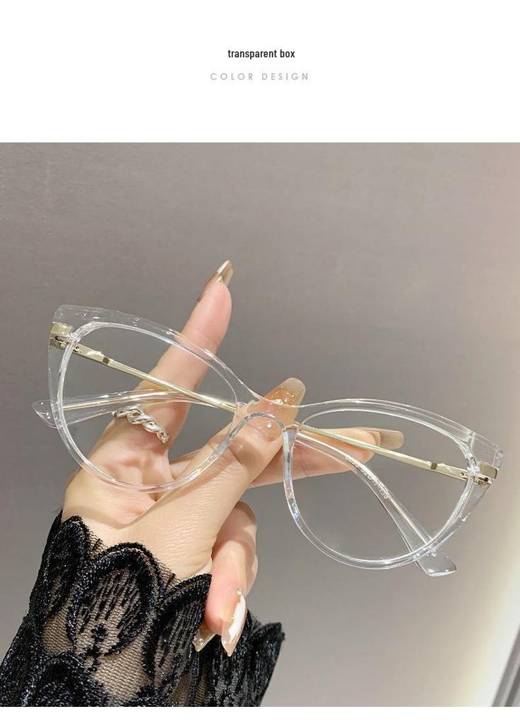 Premium Photochromic Cat Eye Blue Light Blocking Myopia Glasses with Frames and Lenses