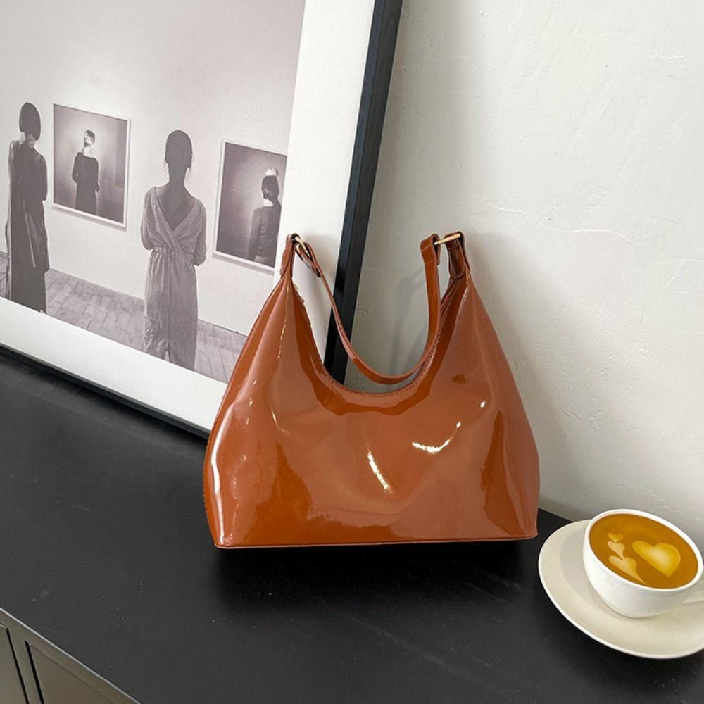 Glossy Retro Shoulder Bags New Design Women's Handbag Trendy Luxury Armpit Bag  Lady