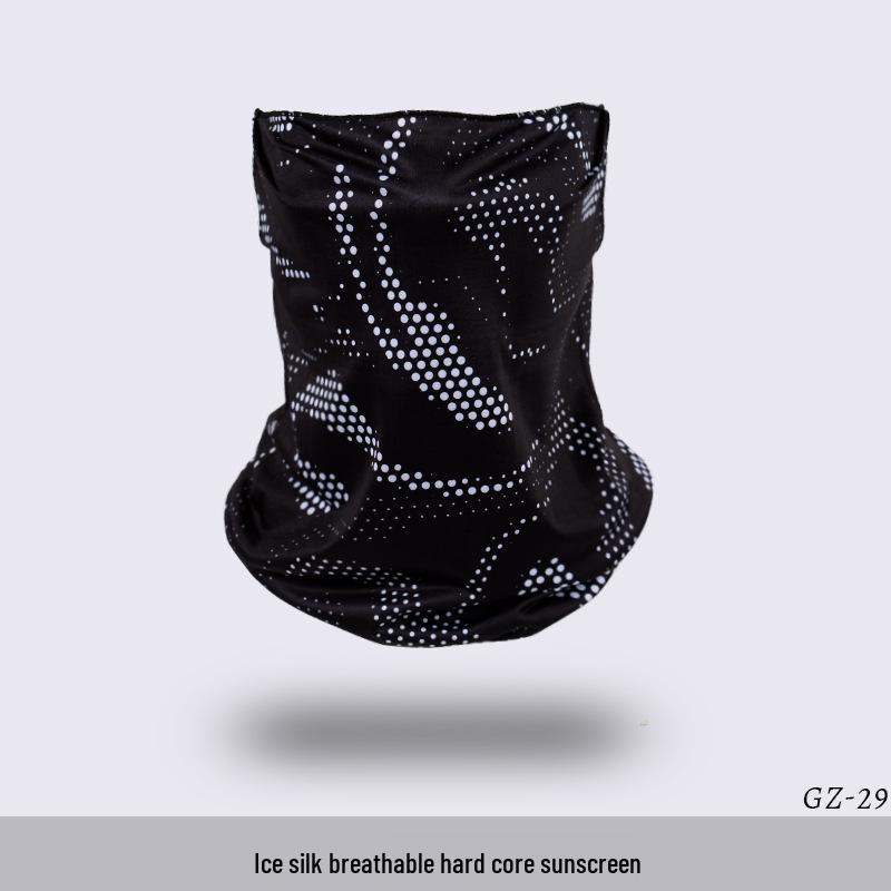 Ice Silk Ear-Hanging Face Mask - Breathable Sunshade & Neck Gaiter for Cycling & Sports