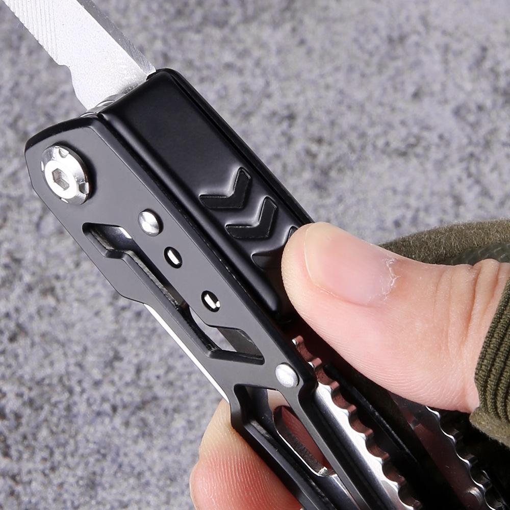 Portable All-Steel Multifunctional Pliers: Compact Outdoor, Vehicle-Mounted Emergency Tool & Wrench.