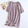 Solid Color Women's Summer Round Neck Cotton Nightgown Plus Size Loose Home Night Wear Dresses for Women Sleepwear
