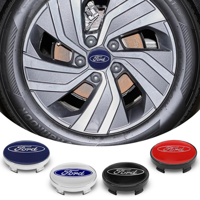 AJJ1 4Pcs 56mm+60mm Car Wheel Center Hub Caps Stickers Auto Rim Cover For Ford ST-line Focus 2 3 Mondeo Ecosport Kuga Mk4 Fiesta Mk3