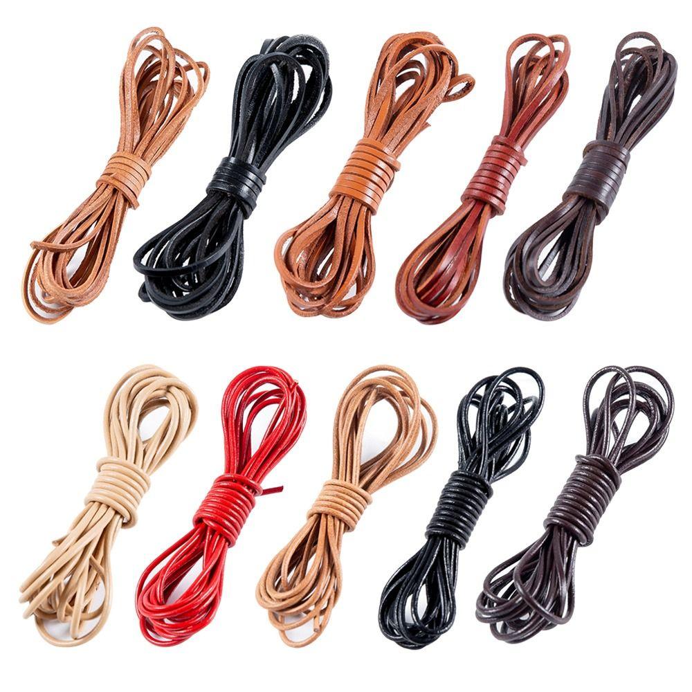 Flat Cow Leather Rope 5Meters Leather Cord Retro Jewelry Making DIY Necklace Bracelet
