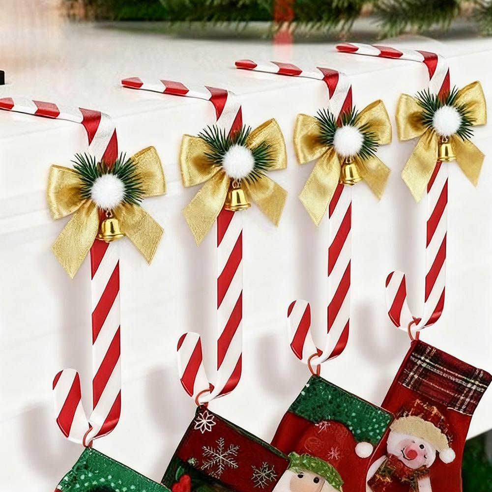 

Festive Atmosphere Christmas Stocking Holders Easy Install Hooks Versatile Hooks For Christmas Decorations Christmas Decorations Red and white