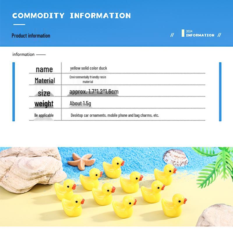 Yellow Duck Resin Figurine for Micro Landscape Decoration