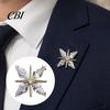 Small Delicate Star Pin Brooch with Invisible Safety Buckle, Shape Lapel Cubic Zirconia Rhinestone Accent, for Suits Shirts Wedding Formal Wear