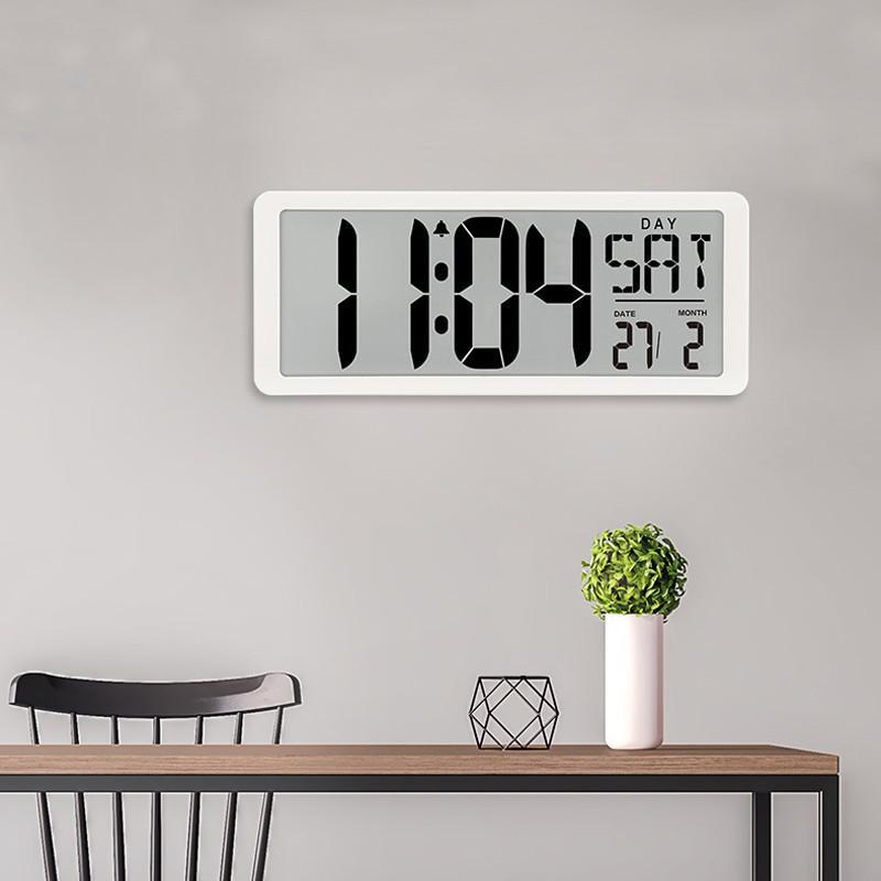 Square Wall Clock Series 13.8inch Large Digital Jumbo Electronic Clock Multi-Functional Big Screen Number Digital Alarm Clock