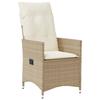 VidaXL Garden Recliner Chair with Beige Cushions Wicker, Reclining Garden Chair, Recliner Chair of 365641