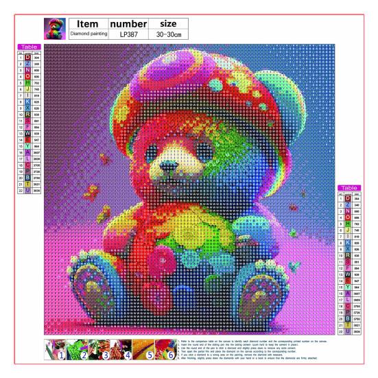 Buy 5D Cartoon Bear Diamond Art Vibrant Color Coordination