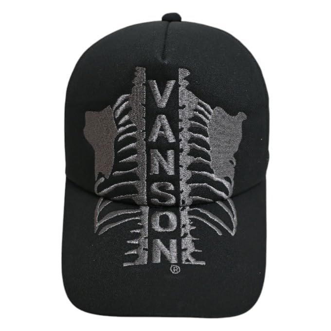 Vanson NVCP-2509 Twill Mesh Cap, Bone, Men's Biker/Motorcycle Hat (JP, Alphabet, Free Size, Black)