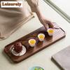 Zen Walnut Absorbent Dry Bubble Tray Household Rectangular Tea Tray Table Kung Fu Tea Set Solid Wood Drainage Pot Bearing Holder