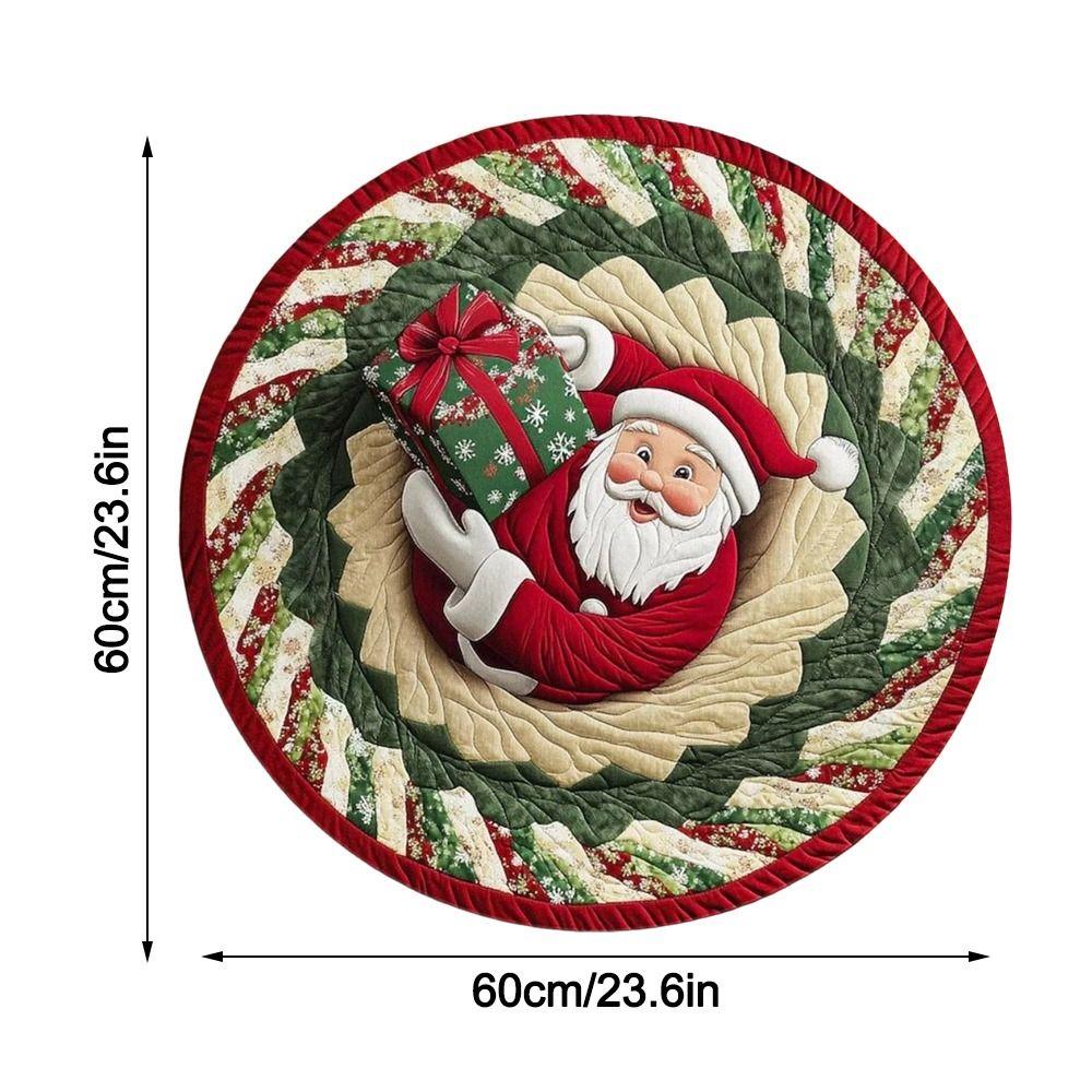 60*60cm Christmas Round Carpet 3D Special-shaped Bedroom Door Mat Santa Claus Floor Mat  Home Decor