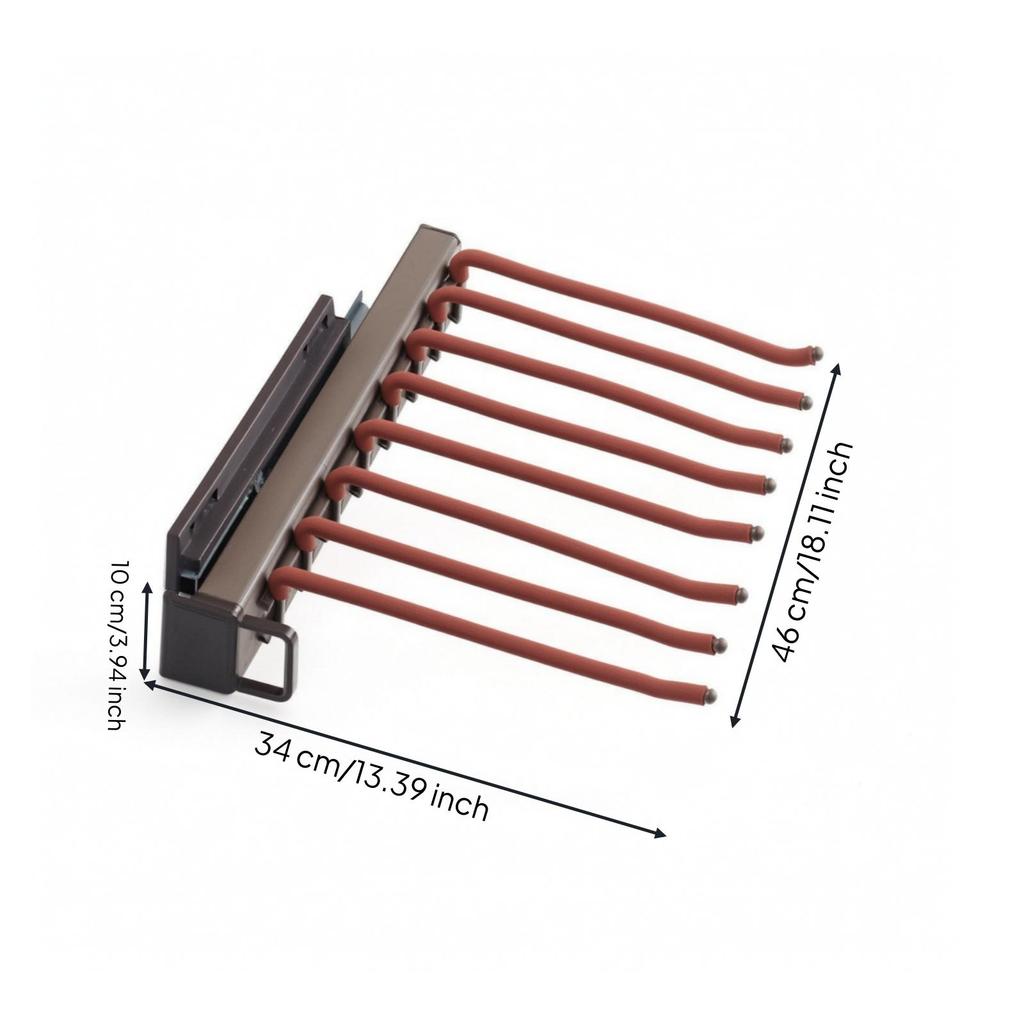 Retractable Pullout Trouser Rack | SpaceSaving SideMount, Pull out Rack, for Wardrobe