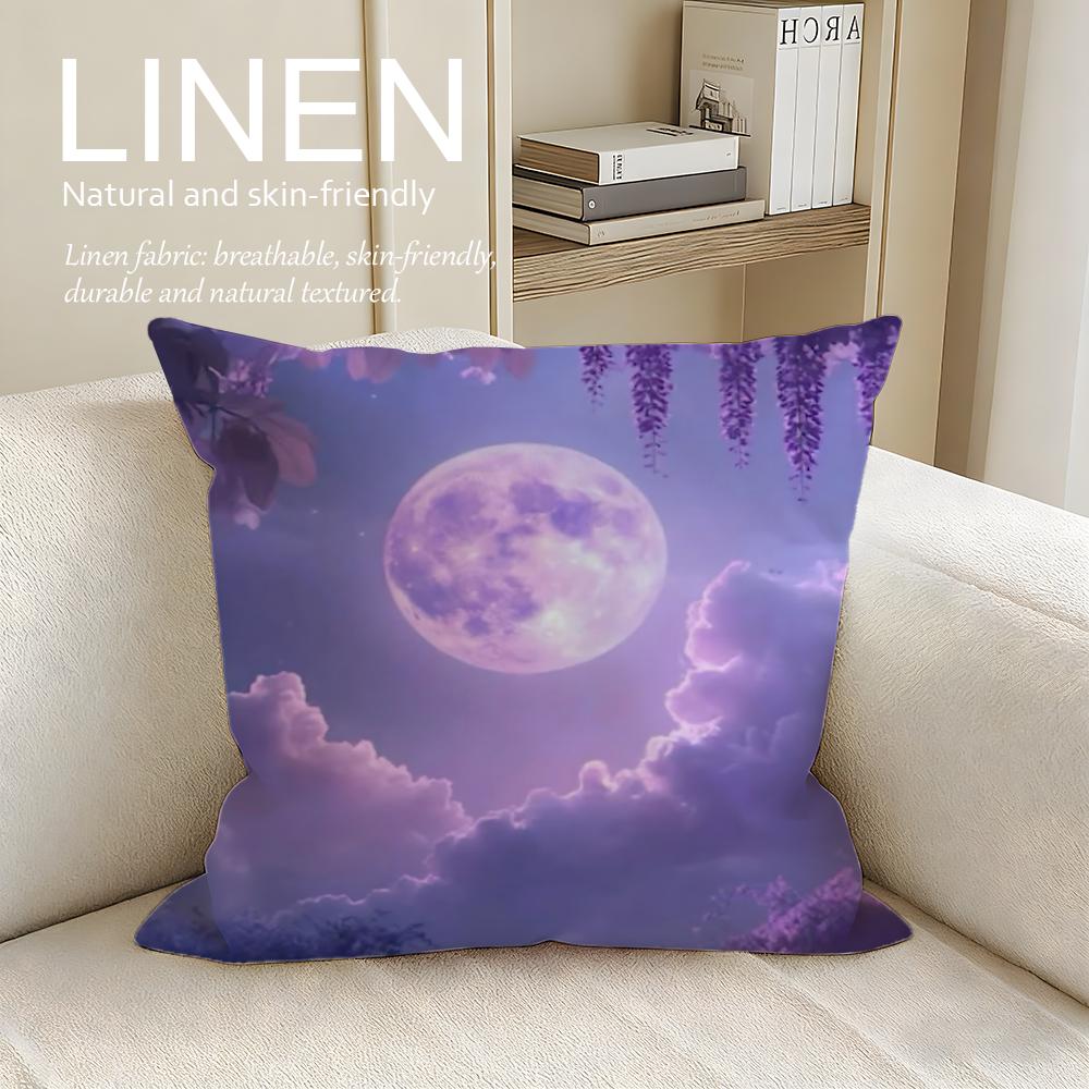 

Art Pink Moon Cushion Cover Pillowcase Set Pcs x x Breathable Washable Sofa Cushion Cover 30X30cm