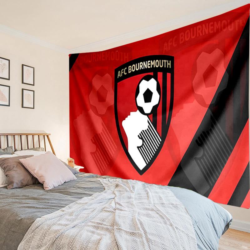 1PC Bournemouth Football Club Crest Tapestry Hanging for Bedroom,Livingroom, Playroom,Decor Art Room Wall Tapestry Holiday and Birthday Gifts