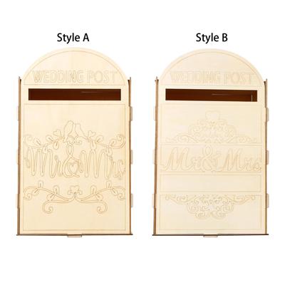 Cutie Carduri Nuntă Cutie Plic Rustic DIY cu Slot Decor Nuntă Cutie Poștală din Lemn