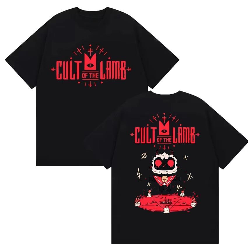Hot Game Cult of The Lamb Graphic T Shirt Unisex Women Harajuku ONeck pure Cotton Tshirts Summer Cute Casual Clothing Tshirt