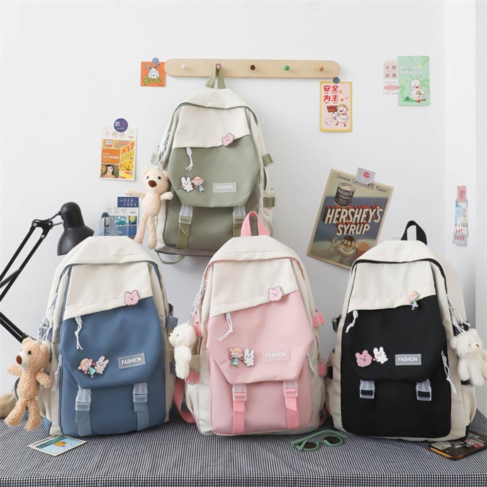 

Preppy Students Backpack Harajuku Style Shoulder Bag Fashion School Bag Travel зелёный