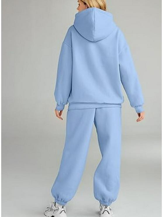 2025 Damen Herbst/Winter 2-teiliges lässiges Kapuzenpullover & lange Hose Trainingsanzug Set
