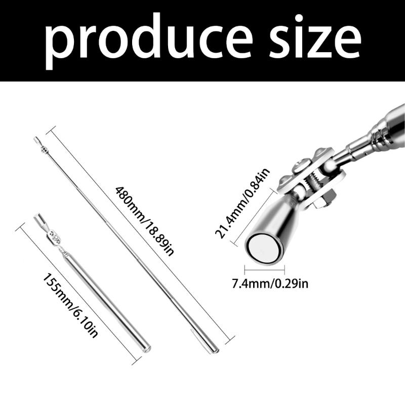 Heavy Duty 1.5lb Capacity Magnetic Grabber Sweeper Tool Industrial Stainless Steel Telescoping Design For Workshop Use