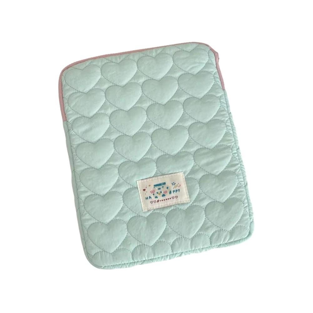Love Plaid Laptop Storage Bag Quilted Tablet Sleeve Pouch Korean Style Computer Bag  For Women