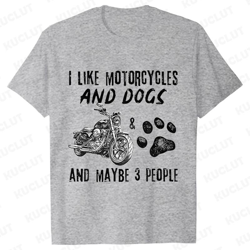 I Like My Motorcycle and Maybe 3 People T-Shirts Men Casual Loose Clothing Oversized Summer Fashion Tops Cartoon Mens Tshirts