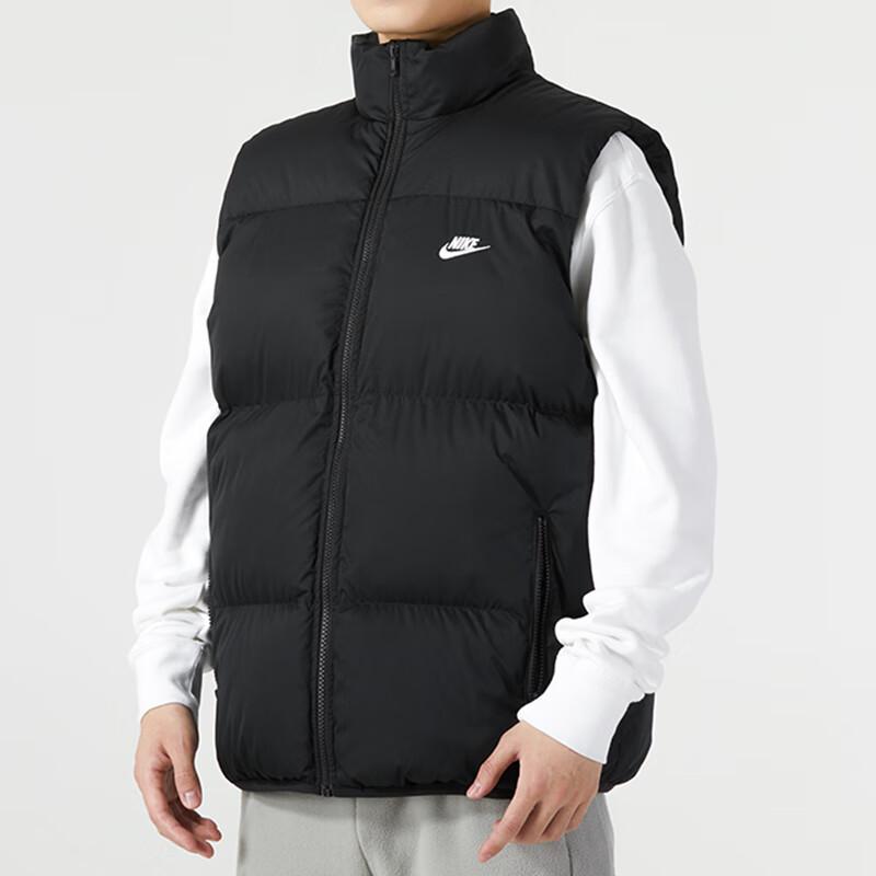 Nike Club Vests Men's Black Stand Collar Moderate Other (Unisex) Vests FB7374 010