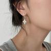DOUDOUSTORE 925 Silver Four-Pointed Star Earrings: Trendy Day and Night Starlight Accessory