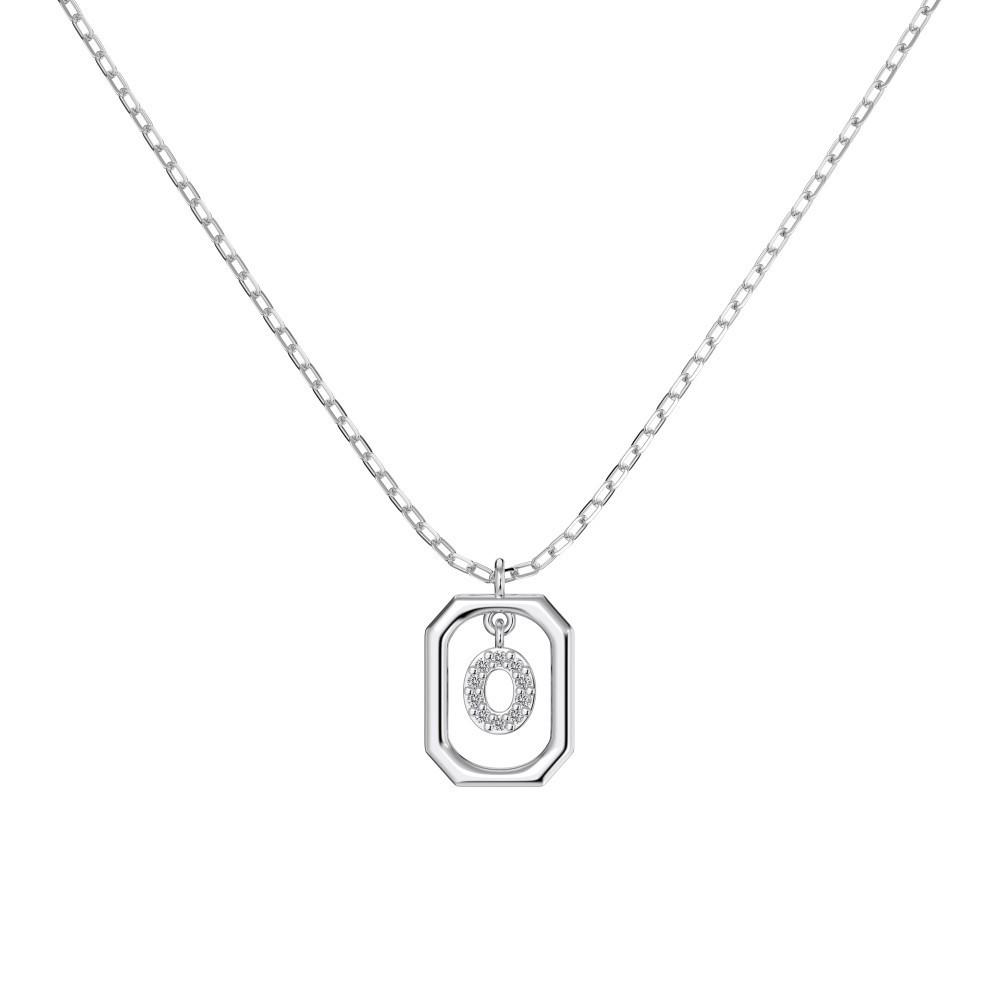 925 Silver Alphabet Pendant Necklace with Zircon Detailing - Women's Elegant & Unique Design