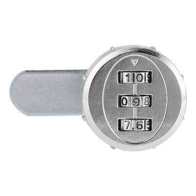 Mechanical Code 3 Digit Password Cabinet Lock Chrome 20mm 0.79in