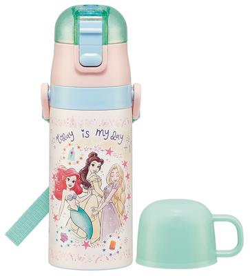 Stainless Steel Water Bottle 2way Direct Drinking 420ml Cup Drinking 350ml Princess 23 Lightweight Type Girls Disney Small Capacity Type