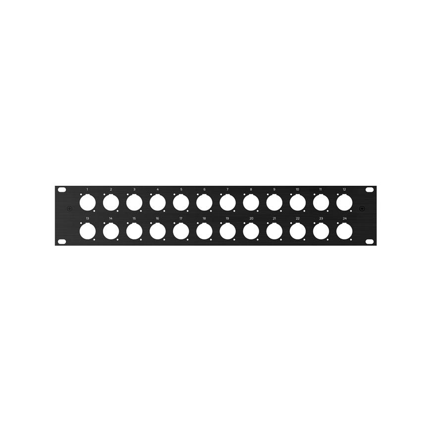 Patch Panel Pusty Rack 19" 2U Na 24 Gniazd Typu D Roxtone Rack2U24