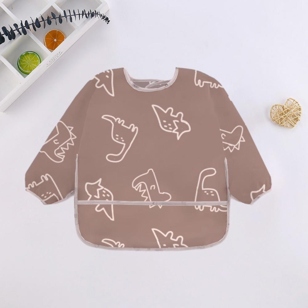 Justerbara Babyhaklappar Vattentät Långärmad Matningssmock Hållbar Helärmsförkläde