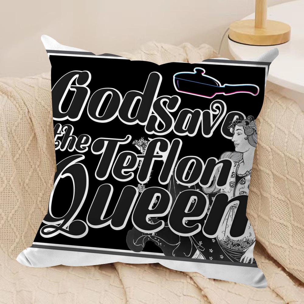 Brand SSave the Queen Cushion Cover Silky Short Plush DoubleSided Printed Pillow Case for Sofa All Seasons Home Decor Gift