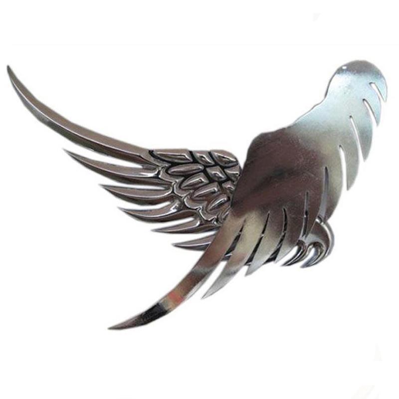 1Pair Car Auto Motorcycle Body Sticker 3D Eagle Angel Wings Fashion Gold Silver Aluminum Stickers Auto Exterior Decoration