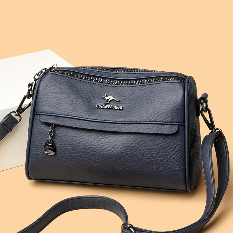 New women's bag large-capacity soft leather bag simple casual large-capacity shoulder messenger bag