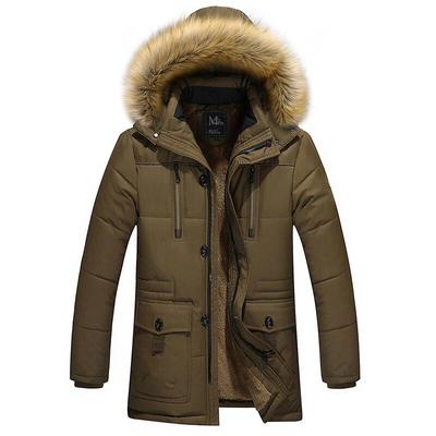 Winter Men Warm Down Jackets Thicker Hooded Wool Liner Coat