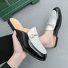 Fashion Comfortable Walking Flats New Moccasins Summer Leather Men Muller Shoes Breathable Mens Casual Shoes Slip-on Lazy Driving Shoes