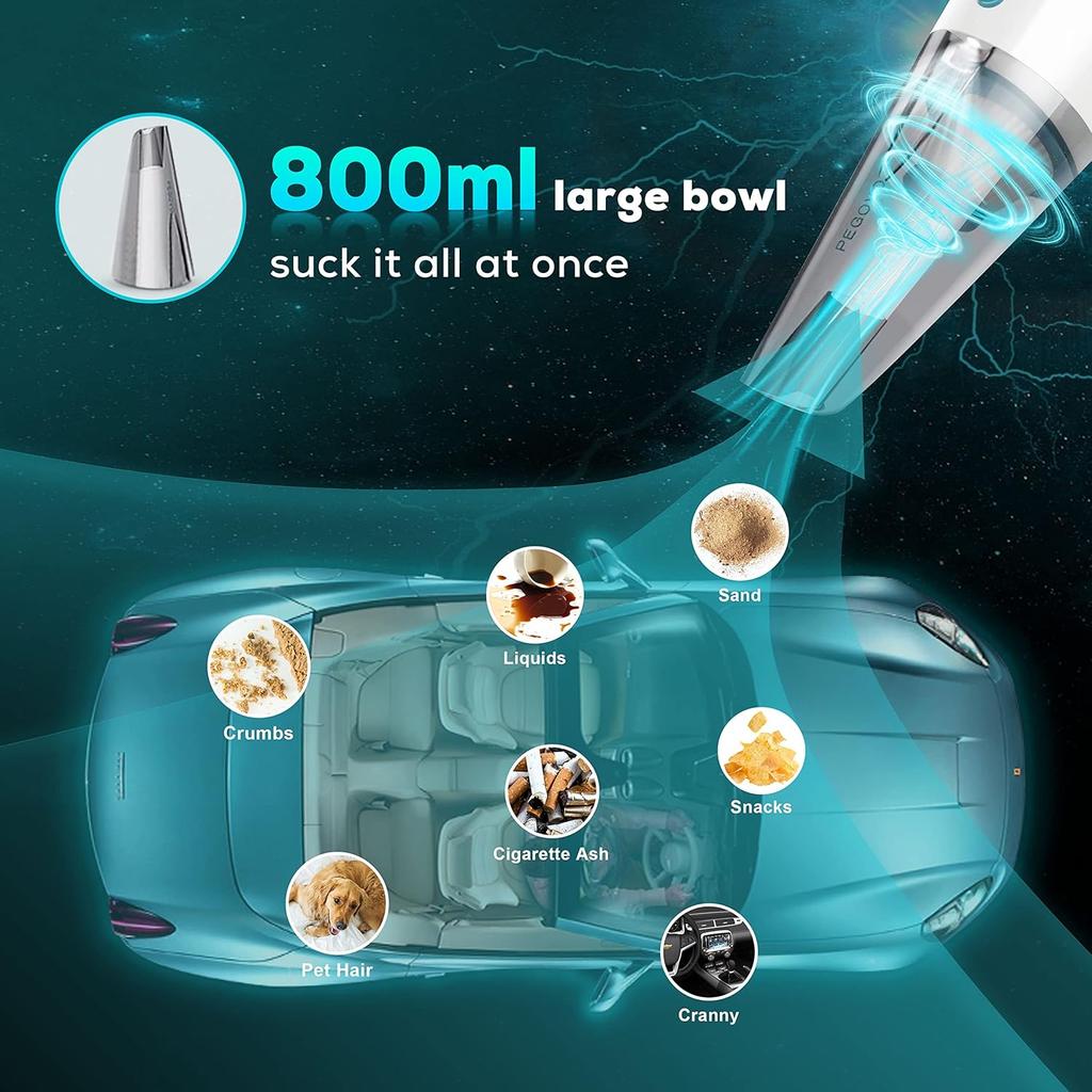 Car Vacuum Cleaner High Power 9000PA, Handheld Car Vacuum,Mini Portable Handheld Vacuum, Corded Wired Vacuum Cleaner for Car Cleaning-Deep Detailing
