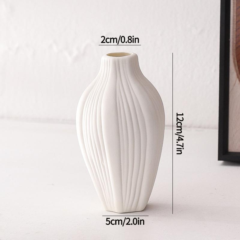 White Ceramic Vases Nordic Decorative Vasen Ornaments Home Living Room Decor Flower Arrangements Sketching Props Desktop Decor