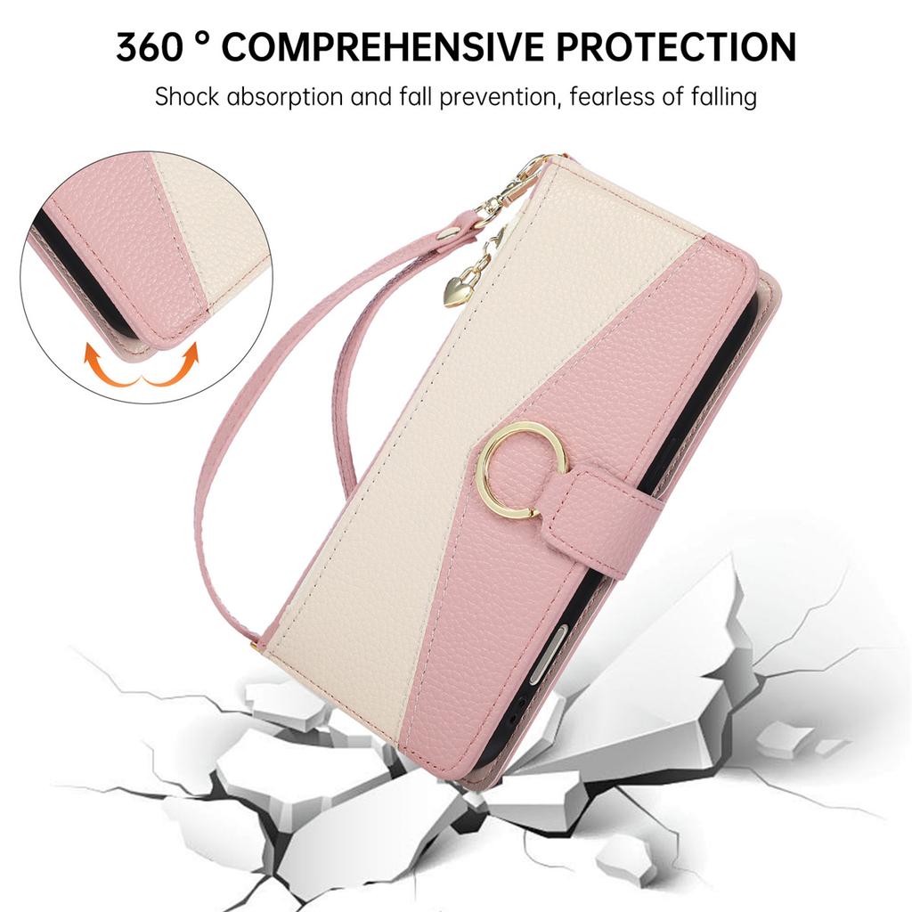 Zipper Pocket Phone Case for IPhone 17E 17 16 15 14 13 12 11 Pro Max 7 8 Plus Cossbody Leather Cards Wrist Strap Wallet Cover