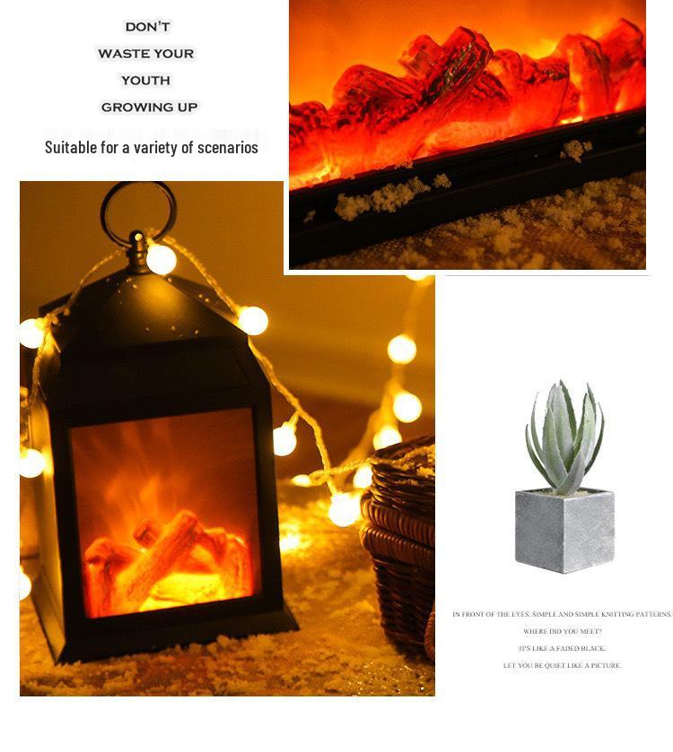 Nordic LED Flame Fireplace Lamp - Decorative Christmas Home Ornament