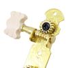 Three-in-Line Classical Guitar Tuners with Flower Pattern Knobs and Wooden String Posts