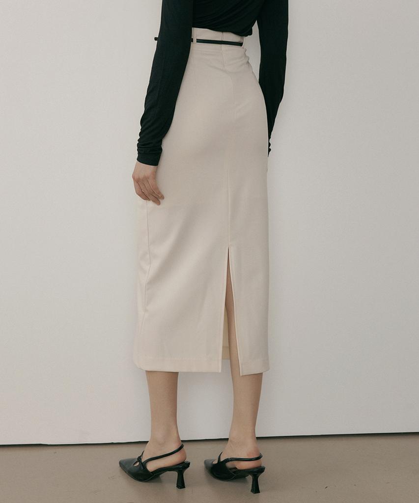 Riorg Mor Classic Maxi Slit Skirt Cream