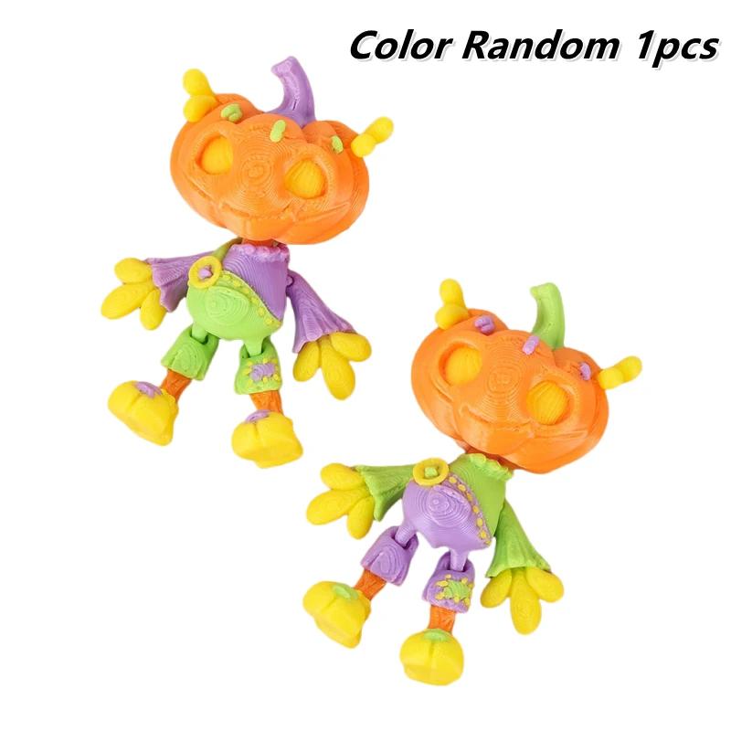 Halloween 3D Printed Toys Cute Cartoon Figure Models Home Tabletop Ornaments Decorative Crafts Children's Gifts Movable Humanoid