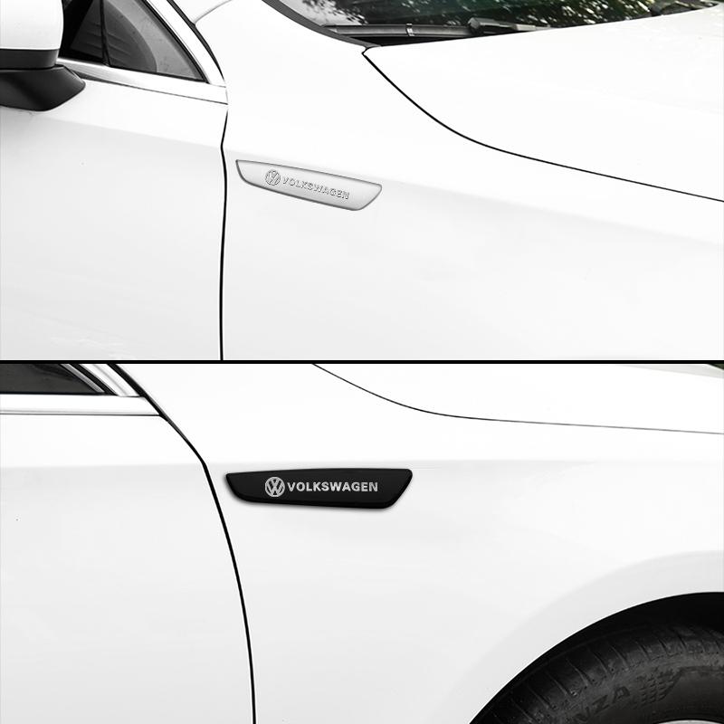 FD02-2Pc Metal Stickers Car Body Decoration Accessories For Volkswagen Touran T-ROC Golf Touareg Tiguan Sharan Eos Passat Polo Beetle