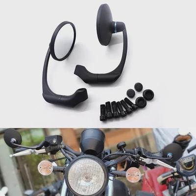 Harley Retro Motorcycle Rearview Mirror: Electroplated Round Universal Reflector