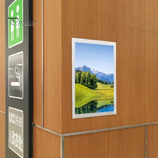 Self-Adhesive Frame Magnetic Picture Holder with Clear Cover Wall-mounted Poster Display Frame for Pictures Documents